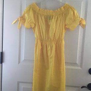 J. CREW BRIGHT YELLOW OFF SHOULDER DRESS. 4 P